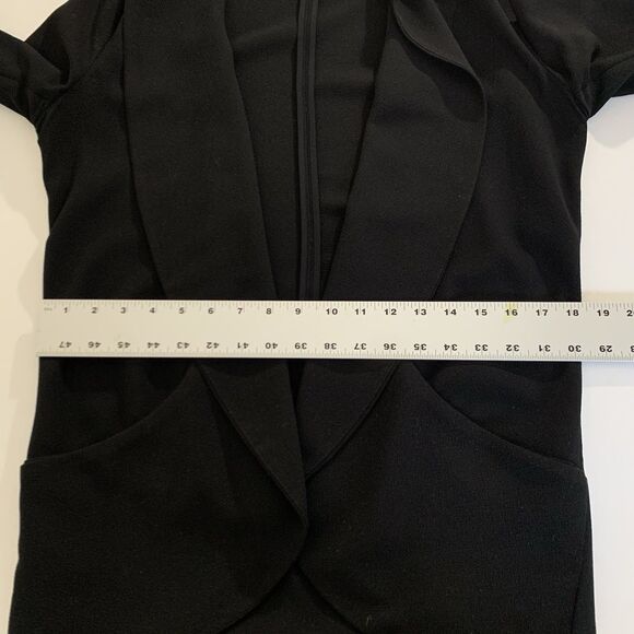 Aritzia Wilfred Chevalier Blazer Jacket Women M Black Drape Open Front Chic Work - Picture 9 of 13